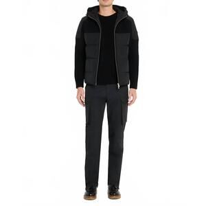 NEW MOOSE KNUCKLES glenvale knit hybrid puffy jacket in black